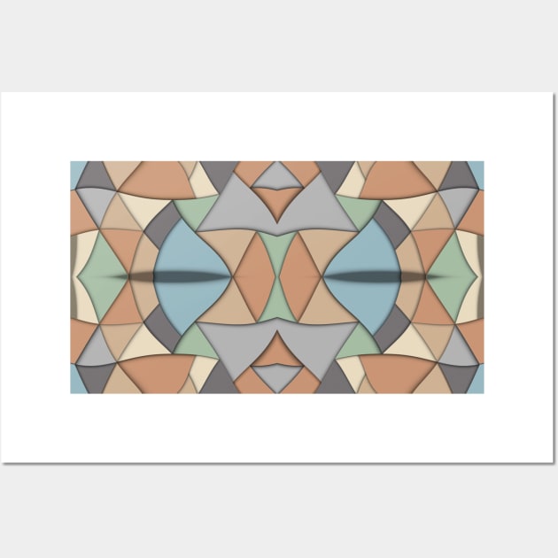 Retro Origami Repeated Pattern Wall Art by MarjanShop